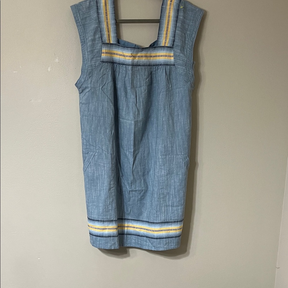 Faherty Blue and Yellow Striped Dress